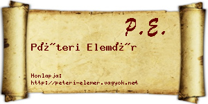 Péteri Elemér névjegykártya