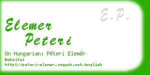 elemer peteri business card